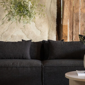 Gillholmen – Canapé 3 places – Noir, Gris foncé – 114 x 62 x 284 cm