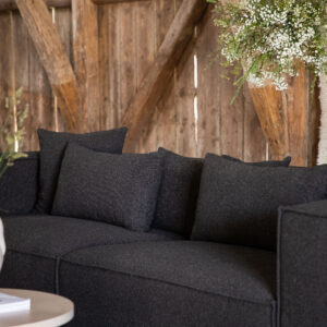 Gillholmen – Canapé 3 places – Noir, Gris foncé – 114 x 62 x 284 cm