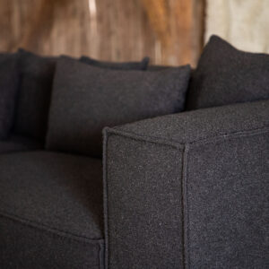 Gillholmen – Canapé 3 places – Noir, Gris foncé – 114 x 62 x 284 cm