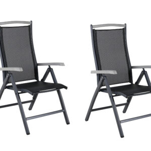 Albany – Chaise réglable – Noir – 60 x 110 x 60 cm