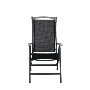 Albany – Chaise réglable – Noir – 60 x 110 x 60 cm