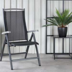 Albany – Chaise réglable – Noir – 60 x 110 x 60 cm
