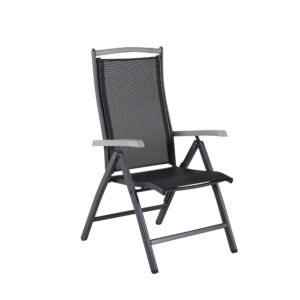 Albany – Chaise réglable – Noir – 60 x 110 x 60 cm