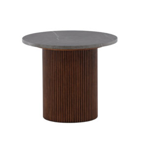 Härön – Table d&rsquo;appoint – Gris, Noyer – ⌀52 cm