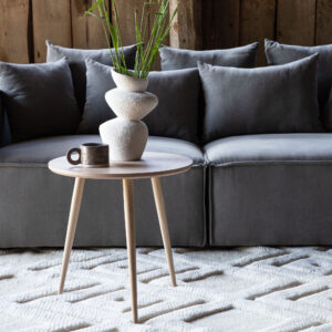 Askim – Table d&rsquo;appoint – Blanchi – ⌀48 cm