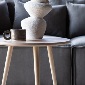 Askim – Table d&rsquo;appoint – Blanchi – ⌀48 cm