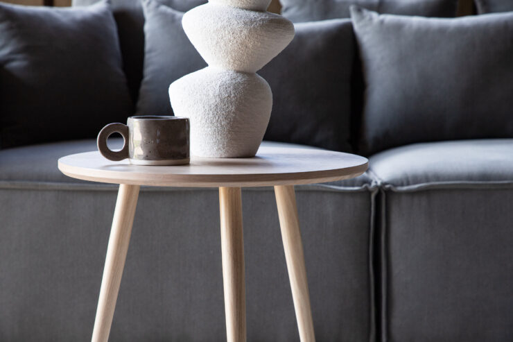 Askim – Table d'appoint – Blanchi – ⌀48 cm