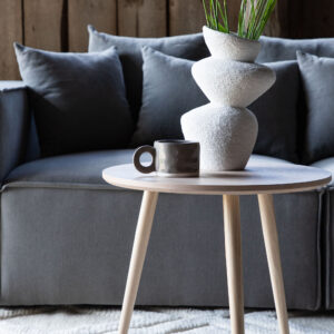 Askim – Table d&rsquo;appoint – Blanchi – ⌀48 cm