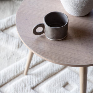 Askim – Table d&rsquo;appoint – Blanchi – ⌀48 cm