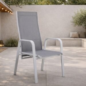 Copacabana – Recliner Chair – Gris, Blanc – 65 x 110 x 57 cm