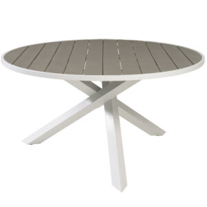 Parma – Table à manger ronde – Gris, Blanc – ⌀140 cm