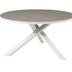 Parma – Table à manger ronde – Gris, Blanc – ⌀140 cm