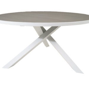 Parma – Table à manger ronde – Gris, Blanc – ⌀140 cm
