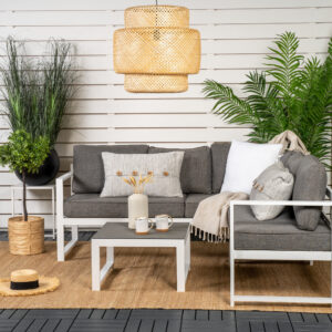 Salvador – Salon d&rsquo;angle – Gris, Blanc