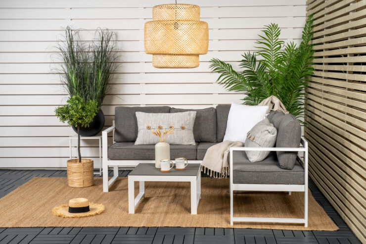 Salvador – Salon d'angle – Gris, Blanc