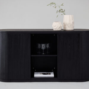 Fjällbacka – Meuble de rangement – Noir – 48 x 80 x 160 cm