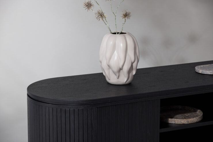Fjällbacka – Meuble TV – Noir – 48 x 45 x 160 cm
