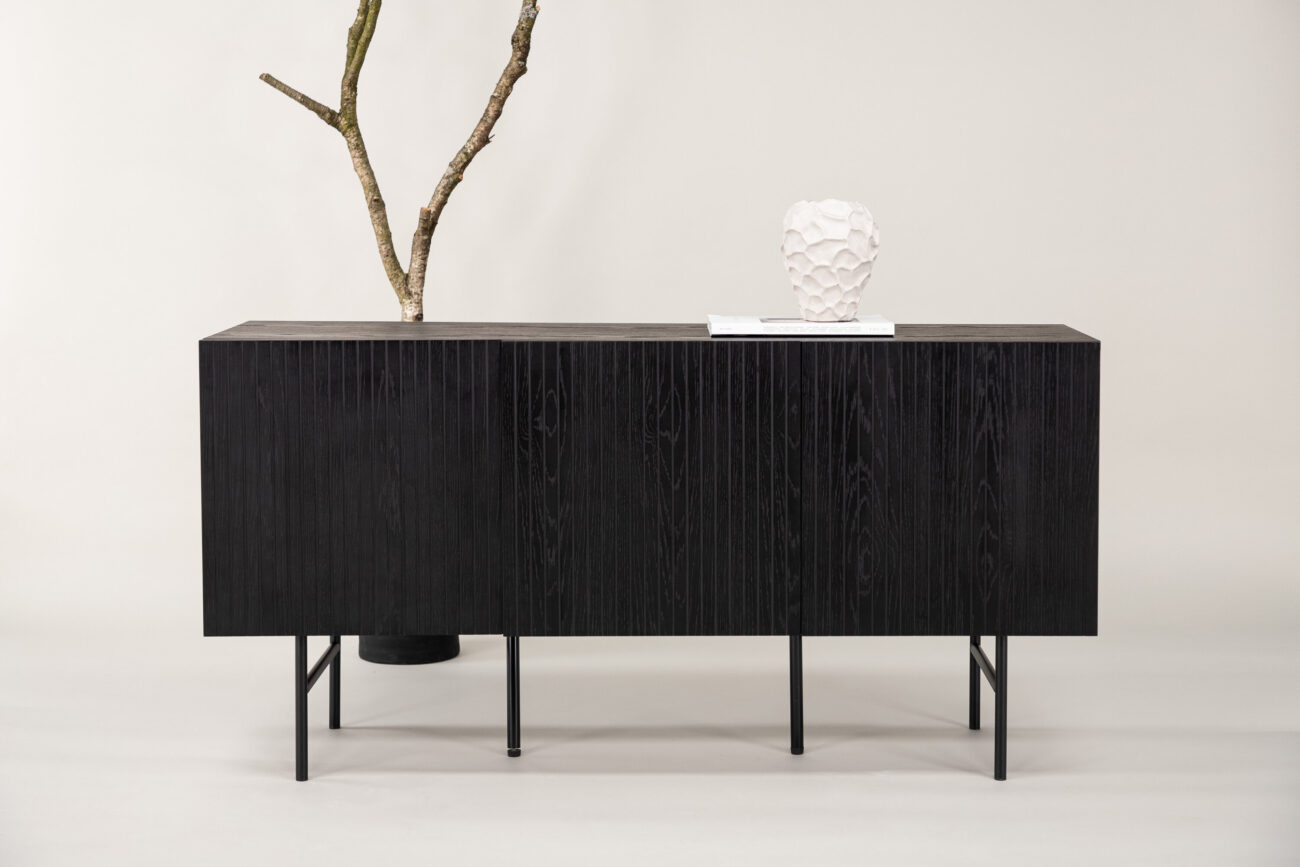 Björkön – Meuble de rangement – Noir – 42 x 75 x 150 cm