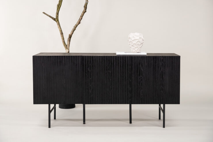 Björkön – Meuble de rangement – Noir – 42 x 75 x 150 cm