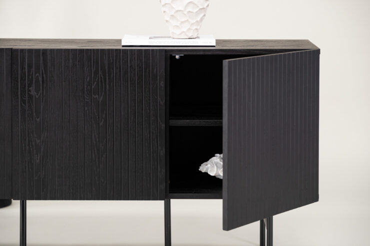 Björkön – Meuble de rangement – Noir – 42 x 75 x 150 cm