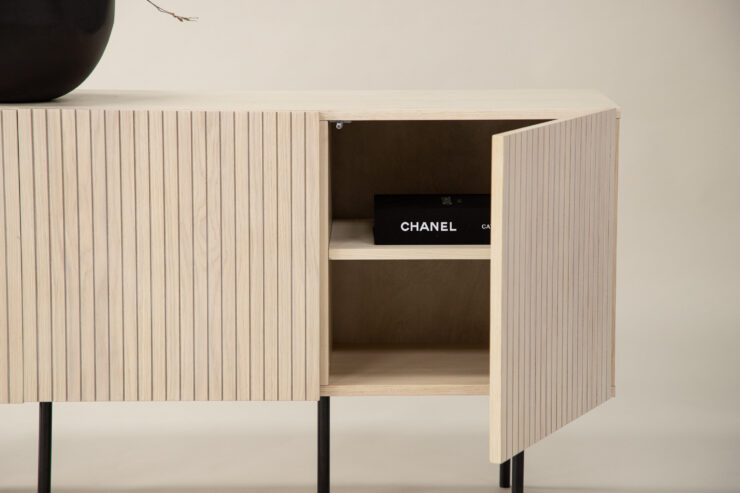 Björkön – Meuble de rangement – Noir, Blanchi – 42 x 75 x 150 cm