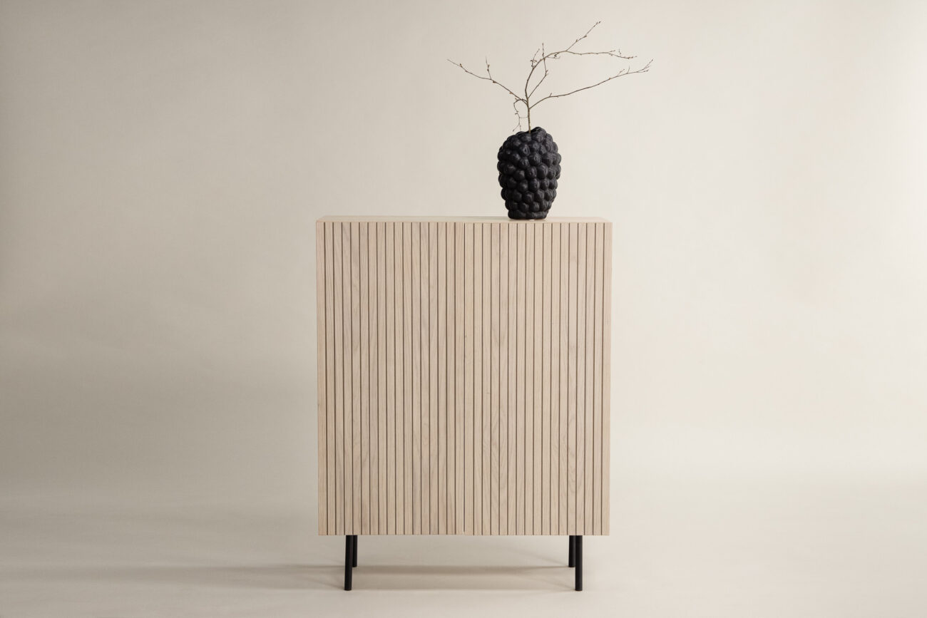 Björkön – Meuble de rangement – Noir, Blanchi – 30 x 103 x 80 cm