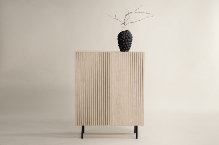 Björkön – Meuble de rangement – Noir, Blanchi – 30 x 103 x 80 cm