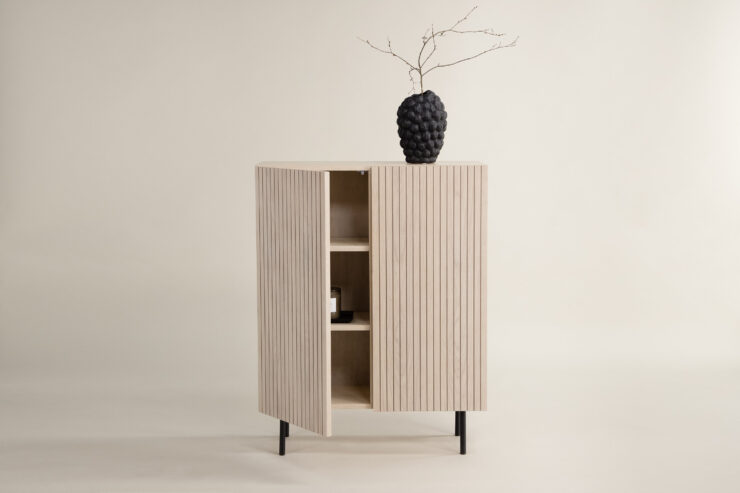 Björkön – Meuble de rangement – Noir, Blanchi – 30 x 103 x 80 cm