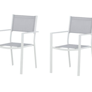 Copacabana – Chaise de salle à manger – Gris, Blanc – 61 x 88 x 57 cm