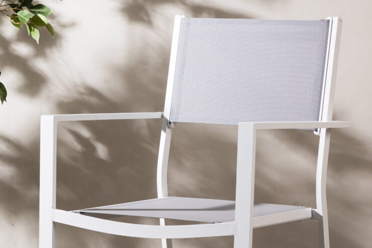 Copacabana – Chaise de salle à manger – Gris, Blanc – 61 x 88 x 57 cm