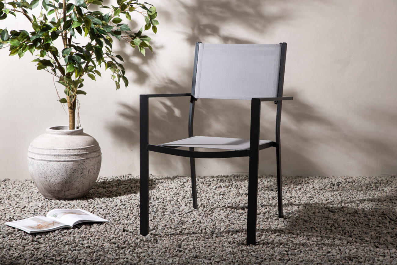Copacabana – Chaise de salle à manger – Noir, Gris – 61 x 88 x 57 cm