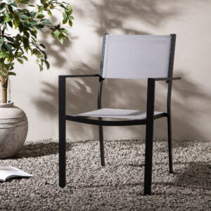 Copacabana – Chaise de salle à manger – Noir, Gris – 61 x 88 x 57 cm