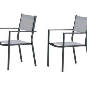 Copacabana – Chaise de salle à manger – Noir, Gris – 61 x 88 x 57 cm