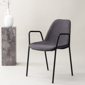 Klädesholmen – Chaise de salle à manger – Noir, Gris foncé – 60 x 80 x 56 cm