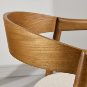 Långön – Chaise de salle à manger – Beige, Marron foncé – 56 x 77 x 53 cm