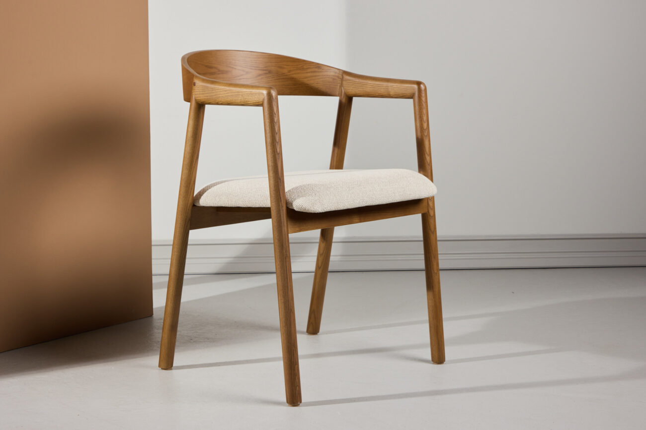 Långön – Chaise de salle à manger – Beige, Marron foncé – 56 x 77 x 53 cm