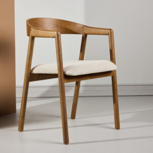 Långön – Chaise de salle à manger – Beige, Marron foncé – 56 x 77 x 53 cm