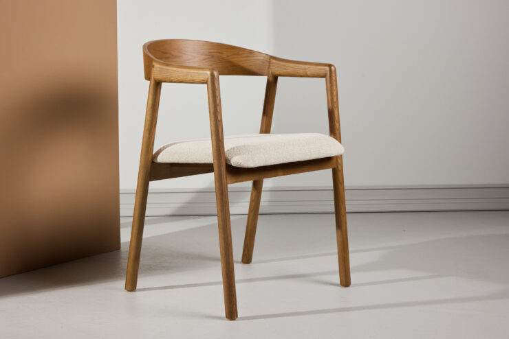 Långön – Chaise de salle à manger – Beige, Marron foncé – 56 x 77 x 53 cm