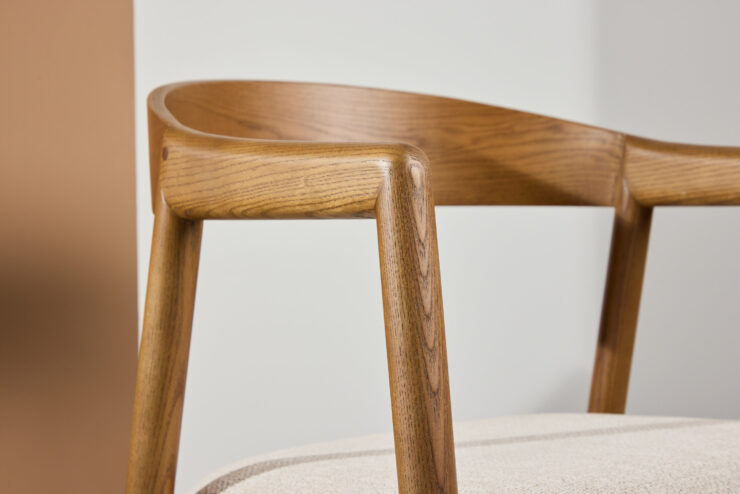 Långön – Chaise de salle à manger – Beige, Marron foncé – 56 x 77 x 53 cm
