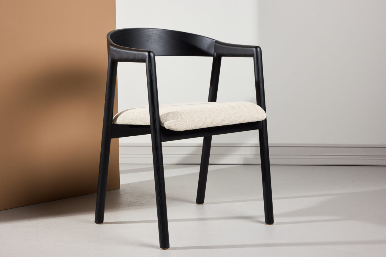 Långön – Chaise de salle à manger – Beige, Noir – 56 x 77 x 53 cm