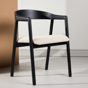 Långön – Chaise de salle à manger – Beige, Noir – 56 x 77 x 53 cm