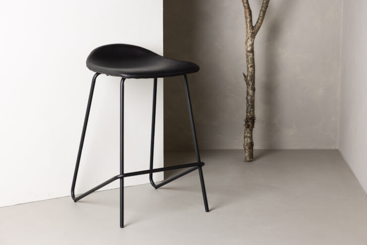 Grebbestad – Chaise de bar – Noir – 46 x 72 x 41 cm