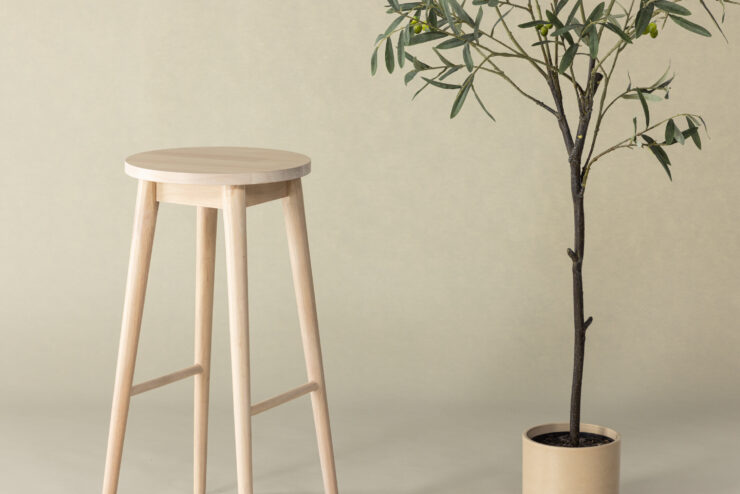 Mollösand – Chaise de bar – Blanchi – 36 x 75 x 36 cm