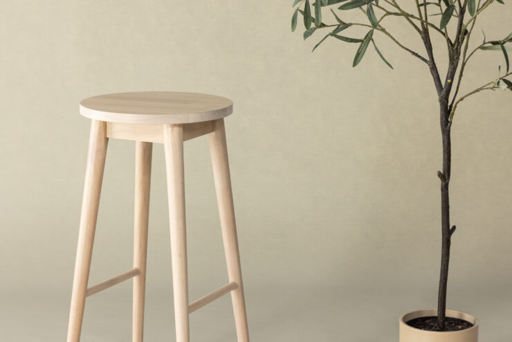Mollösand – Chaise de bar – Blanchi – 36 x 75 x 36 cm