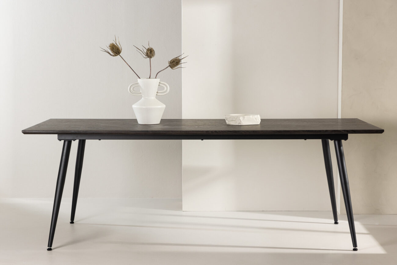 Keholmen – Table à manger rectangulaire – Noir, Marron – 220 x 100 cm