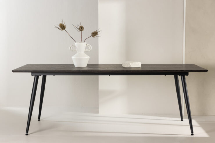 Keholmen – Table à manger rectangulaire – Noir, Marron – 220 x 100 cm