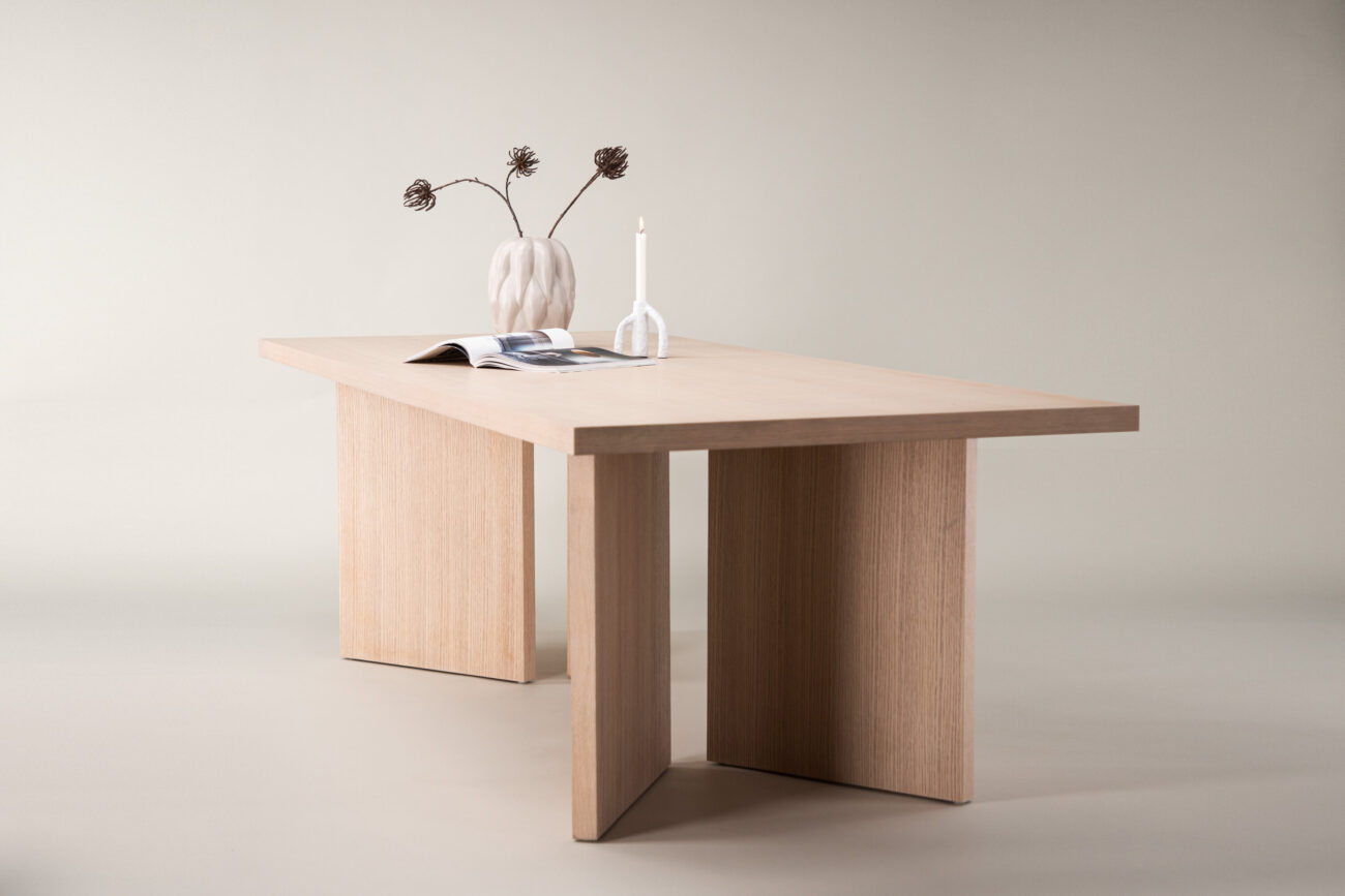 Bassholmen – Table à manger rectangulaire – Blanchi – 240 x 100 cm