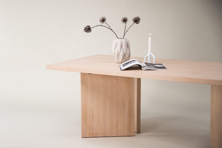 Bassholmen – Table à manger rectangulaire – Blanchi – 240 x 100 cm
