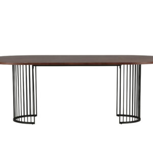 Hamneskär – Table à manger ovale – Noir, Noyer, Noyer foncé – 220 x 110 cm
