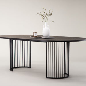 Hamneskär – Table à manger ovale – Noir – 220 x 110 cm